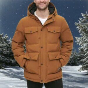 Levi's Men's Quilted Four Pocket Parka Hoody Jacket Sz S